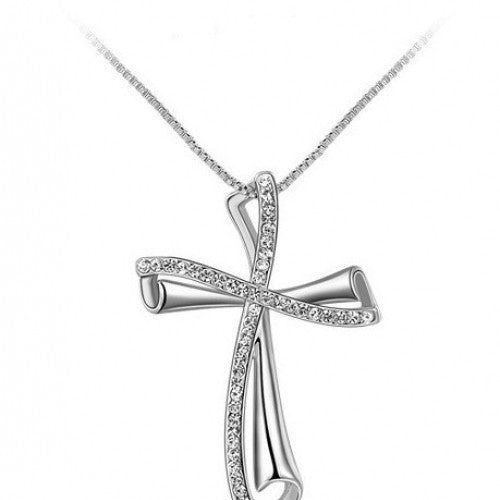 Crystal Christ Cross Pendants Necklaces