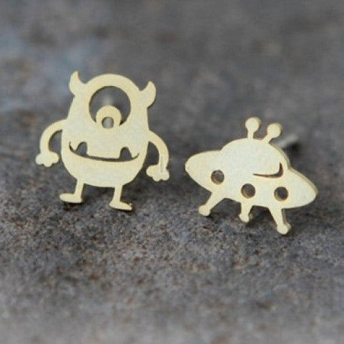 Magnetic stud earrings astronomer universe alien and ufo