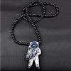 Hip Hop Wood Astronaut Men Necklace Pendant