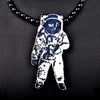 Hip Hop Wood Astronaut Men Necklace Pendant