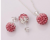 Crystal ball Pendant Necklace Earrings women Jewelry Set