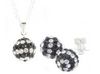 Crystal ball Pendant Necklace Earrings women Jewelry Set