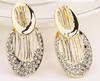 Crystal Rhinestone Pendant Gold Plated Wedding Party Necklace Set