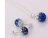 Crystal ball Pendant Necklace Earrings women Jewelry Set