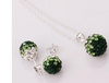 Crystal ball Pendant Necklace Earrings women Jewelry Set