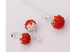 Crystal ball Pendant Necklace Earrings women Jewelry Set