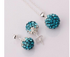 Crystal ball Pendant Necklace Earrings women Jewelry Set